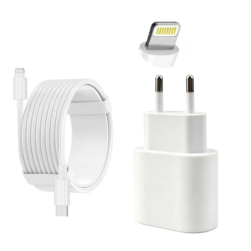 iPhone 14/13/12/11 Charger Fast Charging 20W, EU plug standard, USB C Charger Block, with USB C to Lightning Cable
