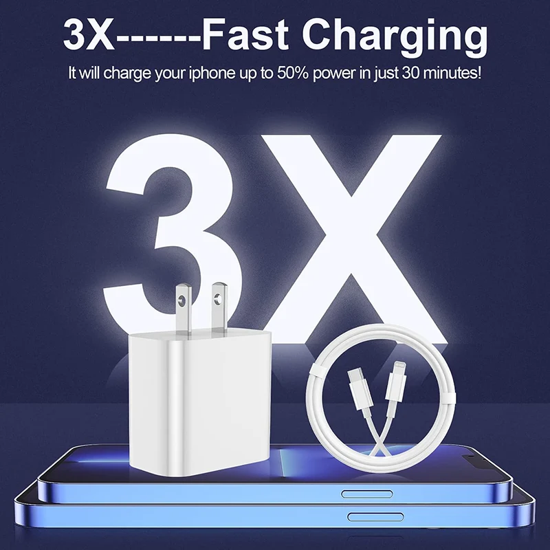 iPhone 14/13/12/11 Charger Fast Charging 20W, US plug standard